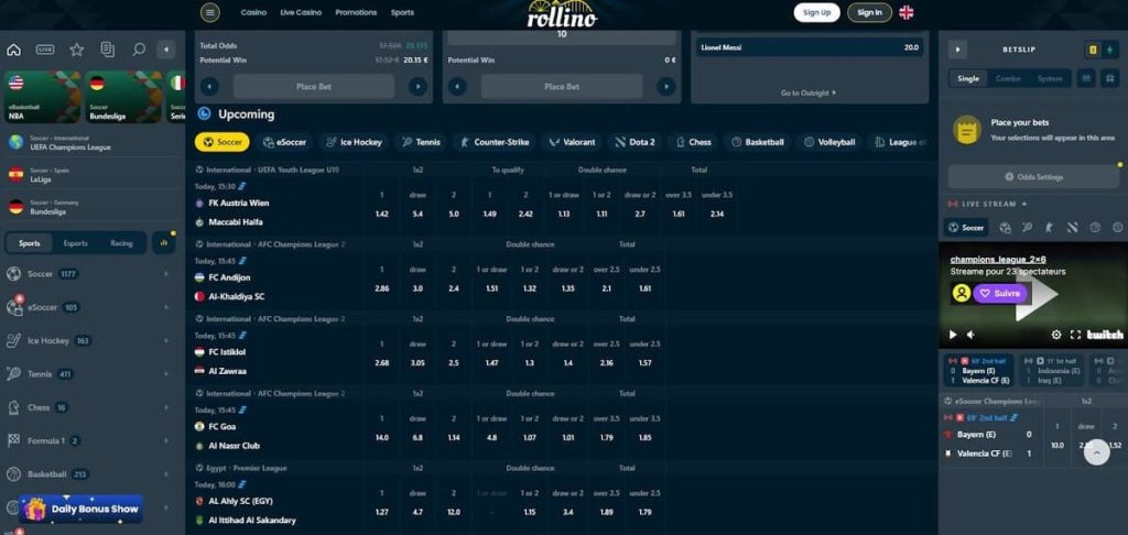 Rollino Casino paris sportifs